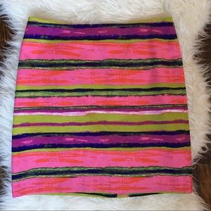 Ann Taylor multicolored striped mini skirt
